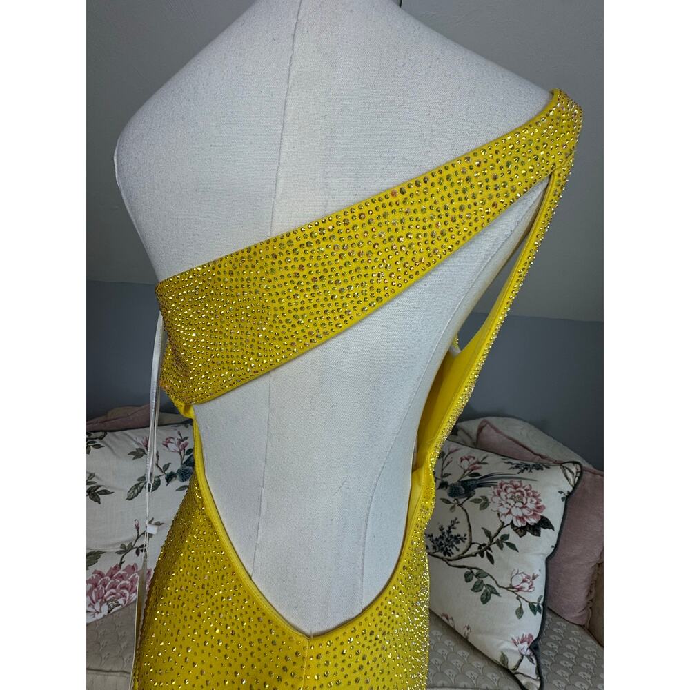 Sherri Hill Golden Hour Crystal One-Shoulder Gown NWT Size 8 | $480 MSRP | TLC - Picture 7 of 15
